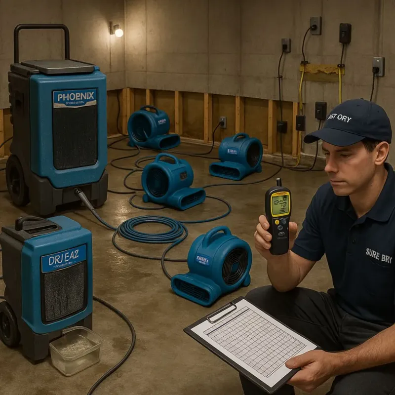 Structural Drying and Dehumidification process in West Bay Shore, NY